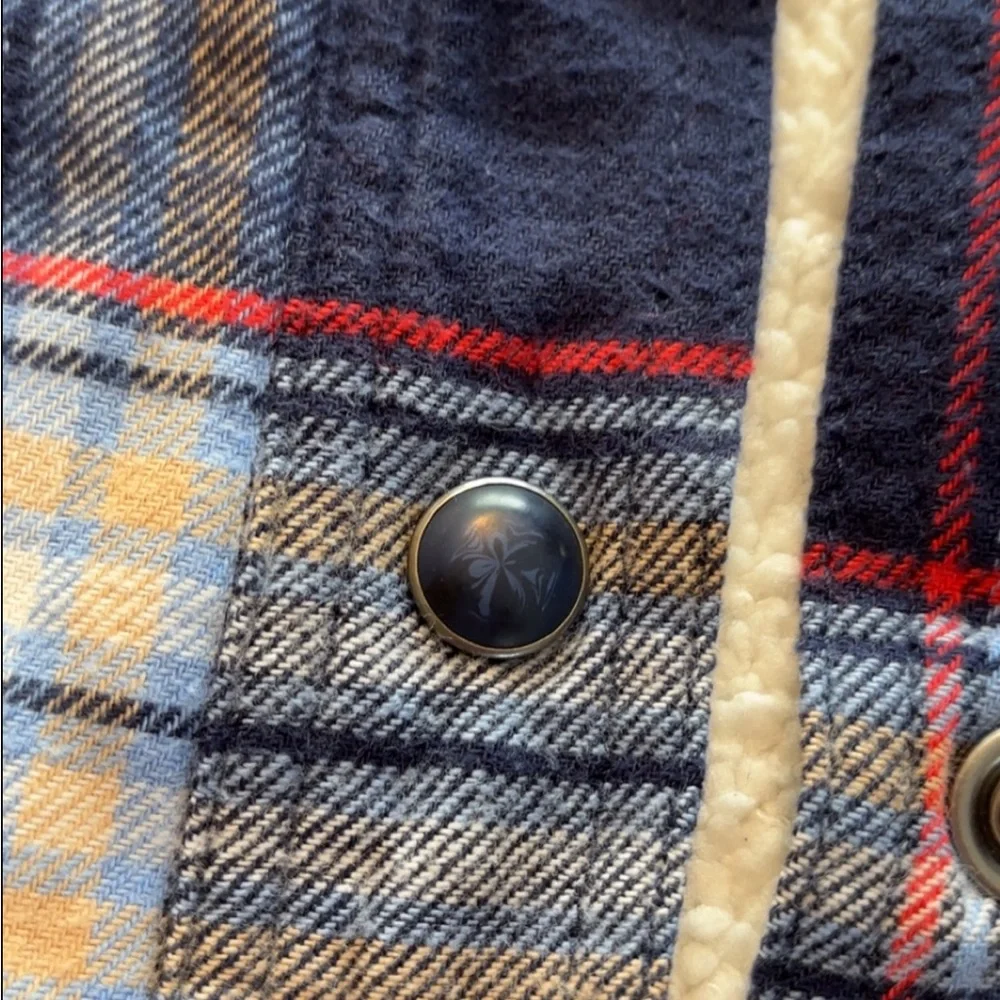 New, Aerie Cropped Plaid Sherpa Jacket - Picture 6 of 16